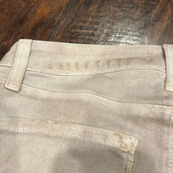 L’AGANCEMargot Skinny Jeans tan color with glitter high rise size 26